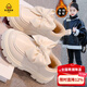G.duck girls' small leather shoes winter 2024 new children's Loft large down shoes for girls plus velvet to keep warm middle-aged and older children princess off-white main picture size 28