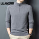 Lilan fashion casual men's new knitted woolen sweater autumn and winter half turtleneck pullover long-sleeved bottoming sweater thick Xuanqing thick L (110) (recommended 115-135Jin Jin equals 0.5 kg)