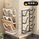 German pot lid rack wall-mounted punch-free kitchen storage rack multi-functional storage rack cutting board rack multi-layer cutting board rack thickened carbon steel 3 layers gun gray - with water tray