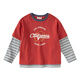 DAVE&BELLA children's long-sleeved T-shirt spring new pure cotton boy's bottoming shirt big children fake two-piece top little boy pullover red ready stock 110 cm (recommended height 100-110cm)