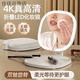LED makeup mirror foldable with light portable ins style student dormitory desktop mirror HD smart no light model丨cream high definition portrait foldable rotating