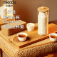 Miaoxinsi disposable kungfu thickened rice husk small tea set cup high-end rice husk space tea cup 60ml 50 only plus cup holder