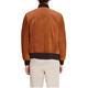COACH SS Colorblock Suede Zip Leather Jacket Men's Orange Orange S