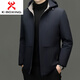KBXNG Jinba live face down jacket men's autumn and winter hooded removable liner warm duck down jacket men's winter wear navy blue M 170