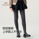 YEEHOO Teenagers Autumn Pantyhose Merino Wool Soft Warm High-Elastic High-Waist Wool Leggings Black Feather Gray 14 Years Old and Over F