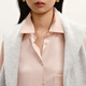 LESSLESSLESSLESSLESSLESS 2026 Spring New Mulberry Silk Straight Loose Long-Sleeved Shirt 2Q1213490 681 Elegant Pink M