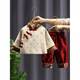 Disney one-year-old dress for baby boy in autumn and winter New Year's greetings Chinese style red weekly dress Western style baby birthday crown red one inch joy 90 Recommended height is about 85cm