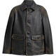 COACH FW25 distressed single-breasted long-sleeved leather jacket for men, black M