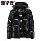 Yalu 2026 black gold down jacket men's winter ultra-thick hooded extreme cold clothing minus 40 short northeast warm jacket black short men's S (80-110Jin Jin equals 0.5 kg)