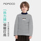 Mami Maka (MOMOCO) children's clothing boys' bottoming shirt 2025 winter medium and large children's striped bottoming shirt white 90