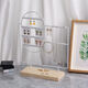 Fantasy simple jewelry storage rack makeup table metal bracelet necklace display rack 4-layer earring jewelry rack desktop entrance hall oval square black