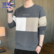 ROMON sweatshirt men's 2026 spring new long-sleeved T-shirt men's jacket casual men's loose top gray XL