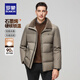 ROMON Graphene Men's Fur Collar Down Jacket 2025 Winter New Business Casual Versatile Warm Jacket Men's Khaki 2XL (185) Recommended 150-165 Jin Jin equals 0.5 kg
