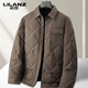 利郎（LILANZ）秋冬季男士高级感翻领短款羽绒服休闲轻薄款潮流保暖鸭绒外套 棕色 4XL