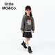 Little MO&Co. Sansan same style Daoxiangong joint series little moco children's clothing 26 spring children's pure cotton sweatshirt long sleeves dark gray 130 130/64