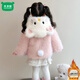 Mumuwu Girls' KT Cat Fur Jacket Winter New Children's Velvet Thickened Wool Sweater Baby Girl's Warm Padded Jacket Pink KT Cat Fur Jacket + Bag 140 Lined with Velvet and Thickened Cotton