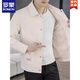 ROMON's new autumn and winter velvet jacket for young men with lapel Korean style slim-fitting high-end short windbreaker jacket black M 90-105Jin Jin is equal to 0.5 kg