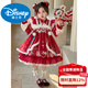 Disney Girls Hanfu Dress Autumn and Winter 2025 New Plus Velvet Baby Girl New Chinese New Year Wear Tang Suit Princess Dress Red 100