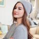 Hengyuanxiang Autumn and Winter Rabbit Wool Hat Women's Korean Style Trendy Casual Versatile Baotou Hat Warm Knitted Pile Hat Women Black One Size