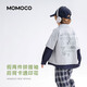 Mami Maka (MOMOCO) children's clothing boys' shirts 2026 spring style medium and large children's fashion versatile trendy shirts gray 105
