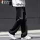 Woodpecker (TUCANO) loose straight jeans for men in autumn and winter American fashion brand high street boys' pants plus velvet thickened wide-leg pants black gray M recommended 105-130Jin Jin equals 0.5 kg