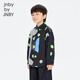 Jnby by JNBY New Jiangnan Buyi children's clothing long-sleeved shirt H-shaped loose shirt collar 26 spring boys and girls 1Q2213590 406/Navy 100 cm