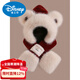 Disney 2026 new cute fox ears hat and scarf all-in-one women's winter warm and cold-proof hooded neck scarf and ear protection hat Angora red--color-blocking bear three-piece set, one size fits all head sizes
