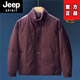 JEEP SPIRIT fashion high-end quilted thickened warm men's design jacket 2026 men's winter new hooded fashion top beige 2XL