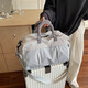Nanmu Xiong Travel Bag Women's Sports Fitness Bag Large Capacity Portable Fashionable Dry and Wet Separation Short-distance Travel Storage Luggage Bag Men Gray