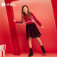 Shuihaier mall same style Shuihaier girls dress 2025 spring new big children knitted skirt red mesh skirt
