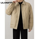 利郎（LILANZ）官方羽绒服夹克冬季新款男士休闲时尚简约90白鸭绒翻领保暖上衣外 米色-旗舰款 M