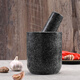 Vantablack natural large green stone garlic mortar large household garlic press stone mortar pounding medicine jar kitchen supplies garlic press grinding handmade diameter 30 cm carved with wooden handle