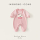 INSBOBO baby clothes 2026 spring new baby girl crawling clothes baby jumpsuit newborn spring clothes pink 66cm