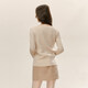 ELEVEN SLEEP apricot sweater bottoming shirt for women winter wear Korean high-end warm top khaki skirt M