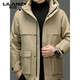 LILANZ высококачественный открытый пуховик с капюшоном, мужской утолщенный и теплый зимний пуховик, рабочая куртка серого цвета 4XL 195 рекомендуется 200-215Jin Jin равен 0,5 кг