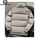 利郎（LILANZ）高档休闲羽绒服男士冬季2025轻薄款立领外套宽松帅气防寒面包服潮 灰色 M