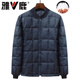 Yalu Winter Middle-aged and Elderly Down Silk Liner Men's Short Style Thickened Elderly Warm Duck Down Silk Dad Winter Clothes for Middle-aged and Elderly Men, Navy Blue Top, Size L, Recommended 90-110 Jin Jin is equal to 0.5 kg