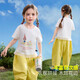 ASK JUNIOR girls 2026 summer new short-sleeved T-shirt tops trendy children's lace children's