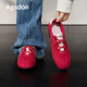Agsdon moral training shoes women's personalized casual color matching sports shoes soft sole lace-up casual shoes for women B161126 red 36