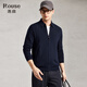 Lotz 100% worsted sheep wool & machine washable old money style cardigan sweater winter thickened warm jacket for men
