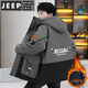 JEEP SPIRIT winter coat men's jacket hooded casual plus velvet thickened warm work jacket windbreaker 2025 new winter wear black M