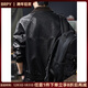 BRPY American high-end retro old money style leather jacket for men 2025 autumn and winter new fashion handsome men's PU leather jacket black M suitable for 100-125Jin Jin equals 0.5 kg