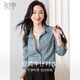 Chushen spring and autumn long-sleeved shirt women's new retro trend layered French denim shirt jacket S143C2004