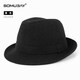 SOOKI Men's Top Hat Autumn and Winter British High-end Retro Jazz Hat Middle-aged and Old Dad Warm Gentleman Shanghai Beach Old Man Hat Black One Size (56-58cm)