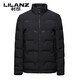 利郎（LILANZ）冬季高端白鹅绒男士立领加厚保暖羽绒服中年短款男装轻薄外套 灰色 M 170
