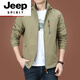 JEEP SPIRIT men's brand outdoor jacket men's coat autumn and winter 2025 new middle-aged men's autumn top 9898 military green thick section 2XL 140-150