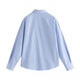 INMAN French commuter striped long-sleeved shirt for women 2026 spring temperament fashionable versatile loose layered shirt light blue striped XL