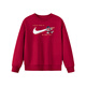 NIKE3BRAND Nike boys and girls plus velvet red New Year's greetings sweatshirt cartoon pattern children's warm and skin-friendly top