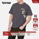 EVISUKURO Camiseta con estampado de logotipo de tinta para hombre 2ESGNM3TS691RXCT Gris oscuro M
