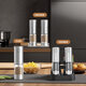 Tuojin imported quality electric black pepper sea salt grinder from Germany, linseed kitchen household stainless steel grinding self-rechargeable electric grinder + cleaning brush + seasoning spoon